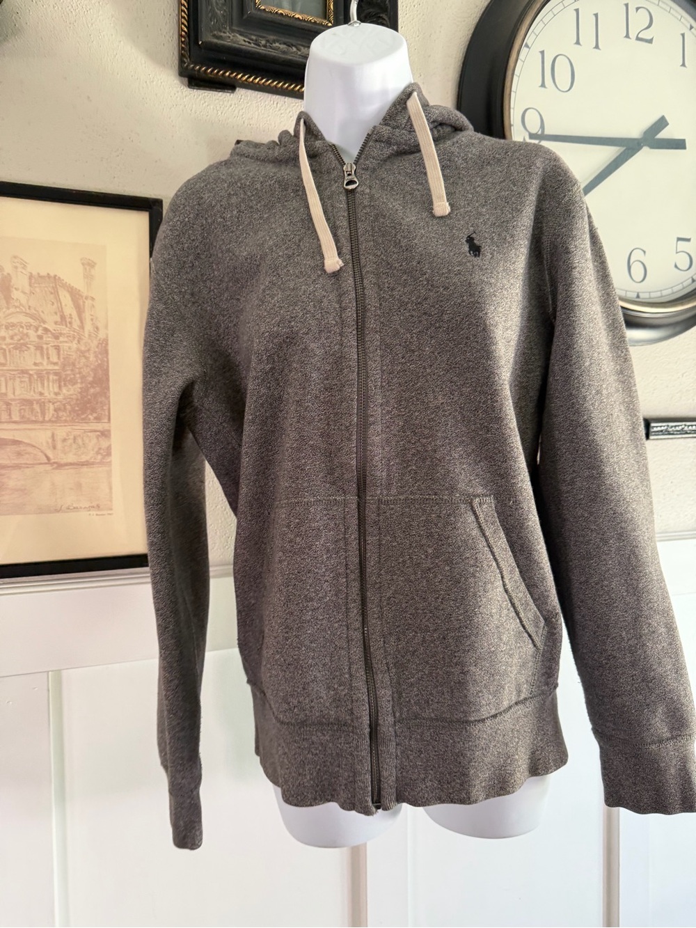 Ralph Lauren Heather Gray Full-Zip Hoodie k505